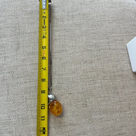 Vtg 18K GP Duck Pendant Necklace with Pressed Baltic Amber Drop - Unique Animal - Picture 12 of 13